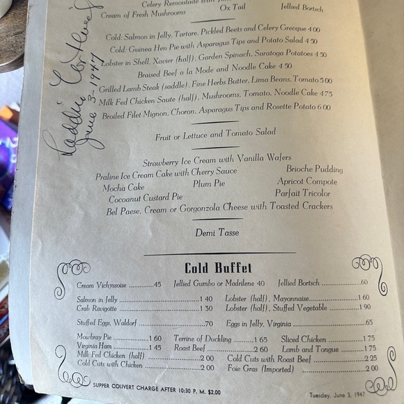 1947 The Starlight Roof Menu - The Waldorf Astoria (Collectible - 13inx11in) 🟢 - Picture 5 of 10